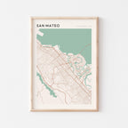 san mateo, california map poster - image 1