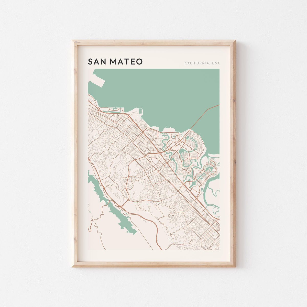 san mateo, california map poster - image 1