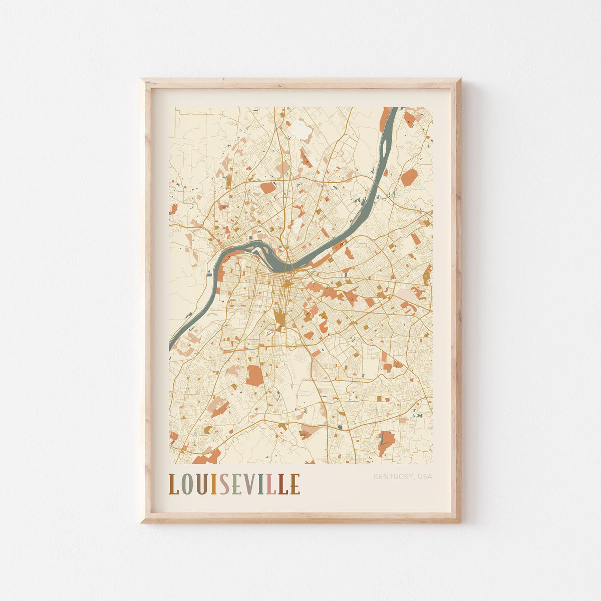 louiseville, kentucky map poster - image 1