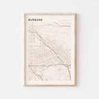burbank, california map poster - image 1