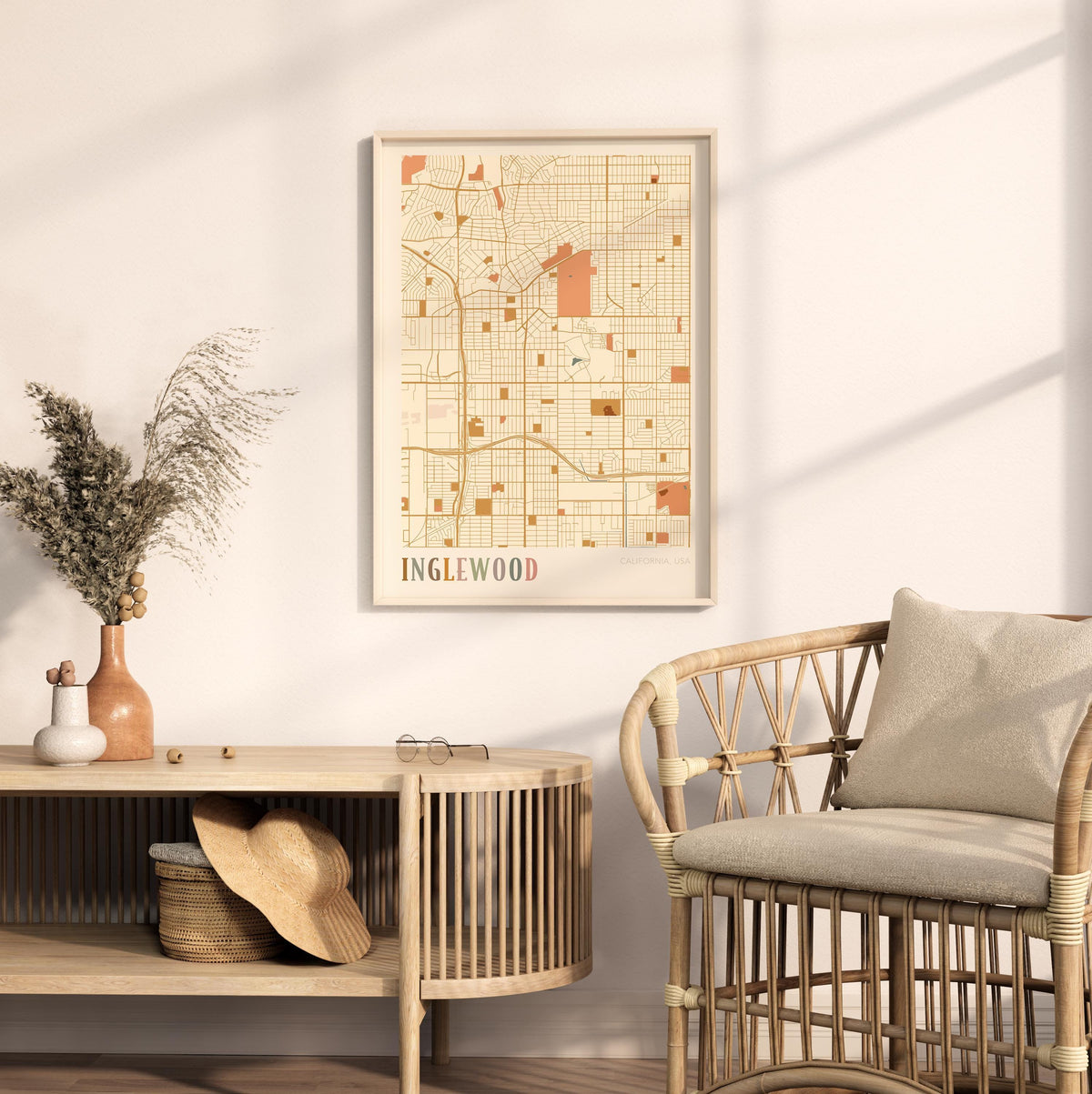 inglewood, california map poster - image 3