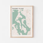 whidbey island, washington map poster - image 1
