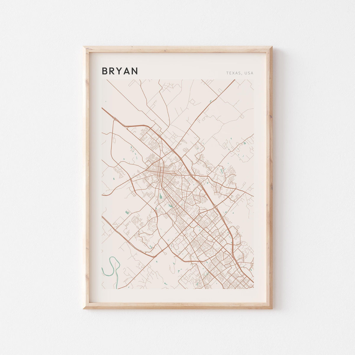 bryan, texas map poster - image 1