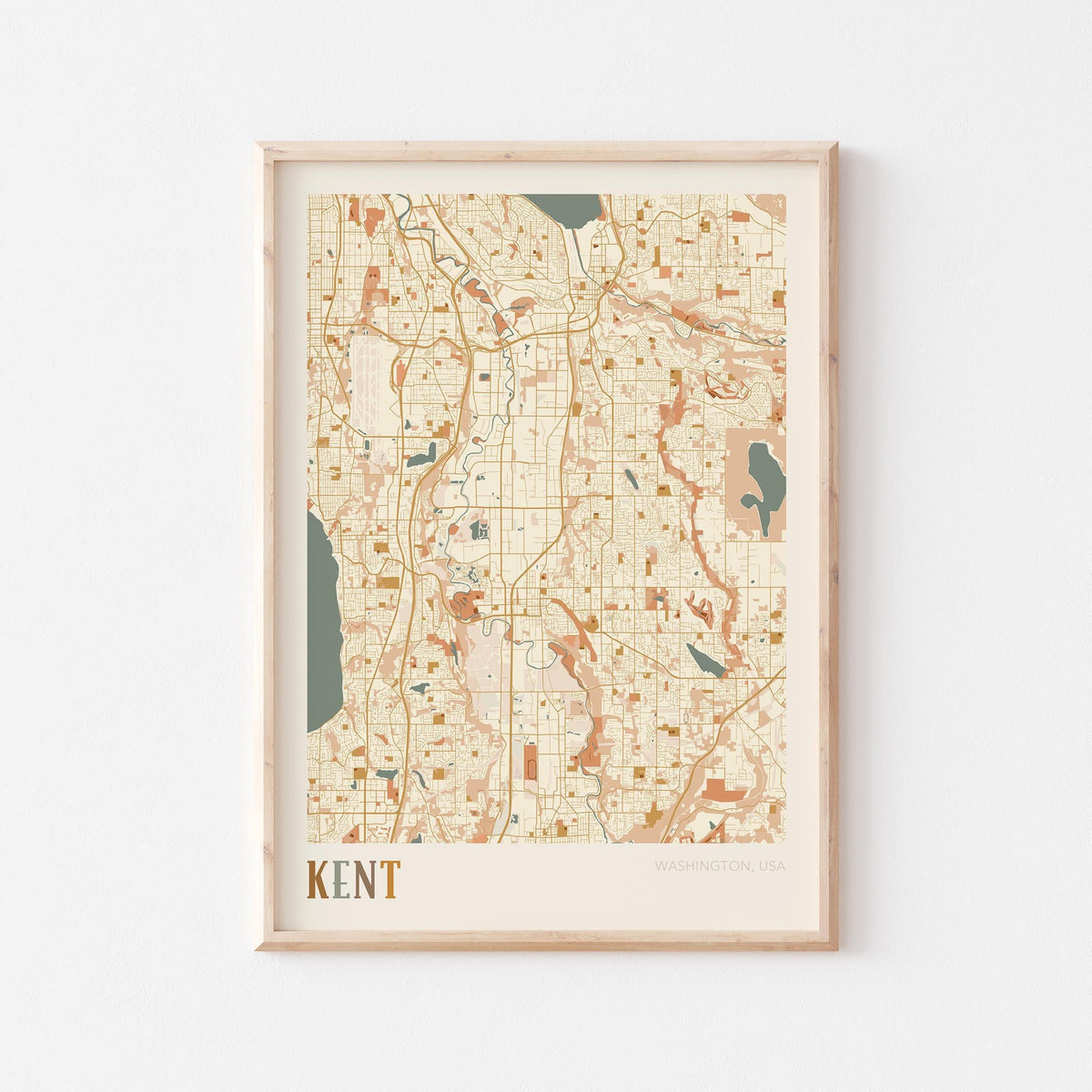kent, washington map poster - image 1
