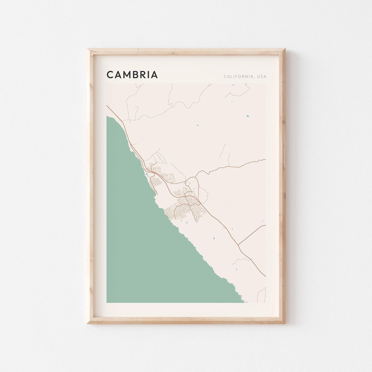 cambria, california map poster - image 1