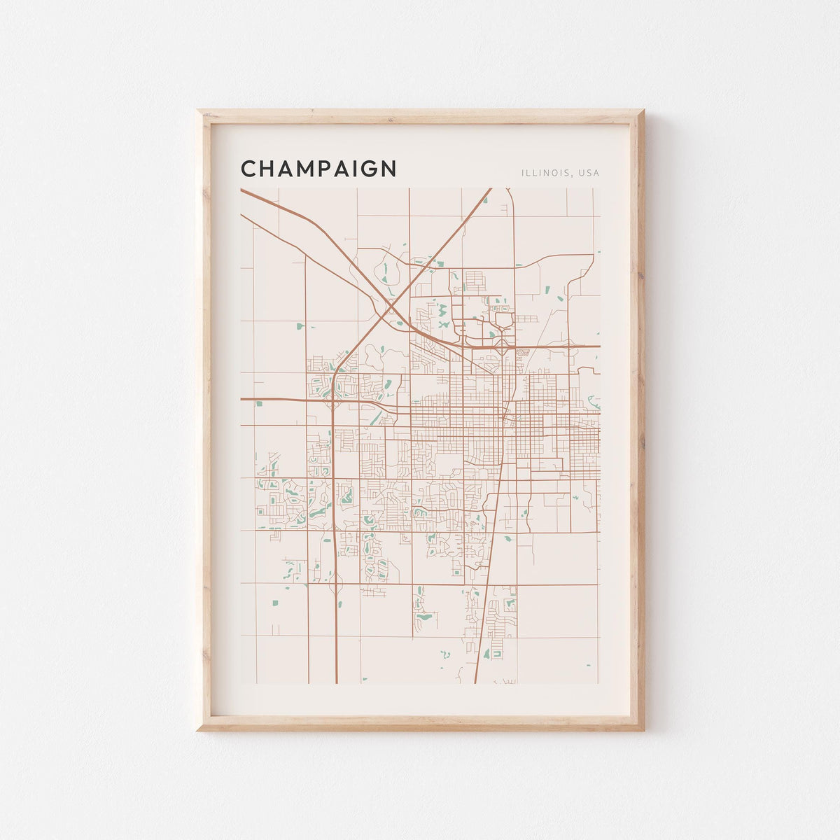 champaign, illinois map poster - image 1