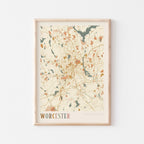 worcester, massachusetts map poster - image 1