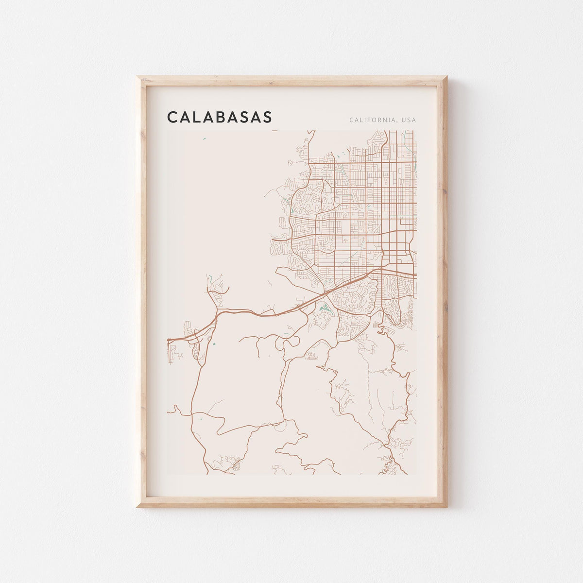 calabasas, california map poster - image 1