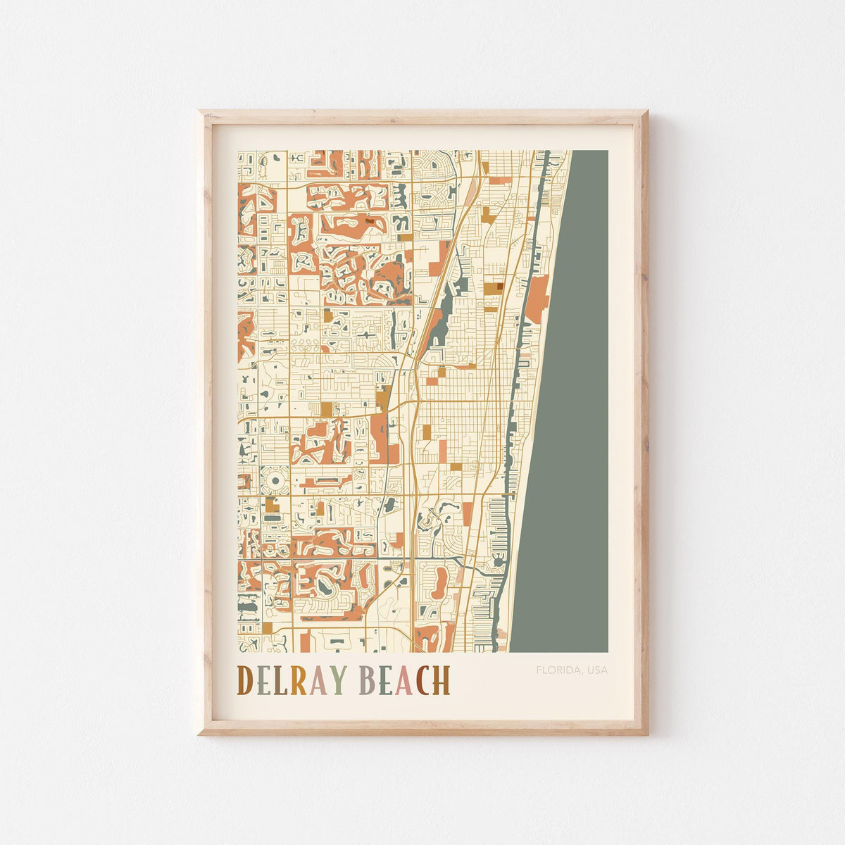 delray beach, florida map poster - image 1