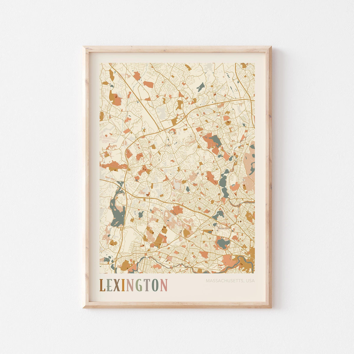 lexington, massachusetts map poster - image 1