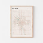 wichita, kansas map poster - image 1