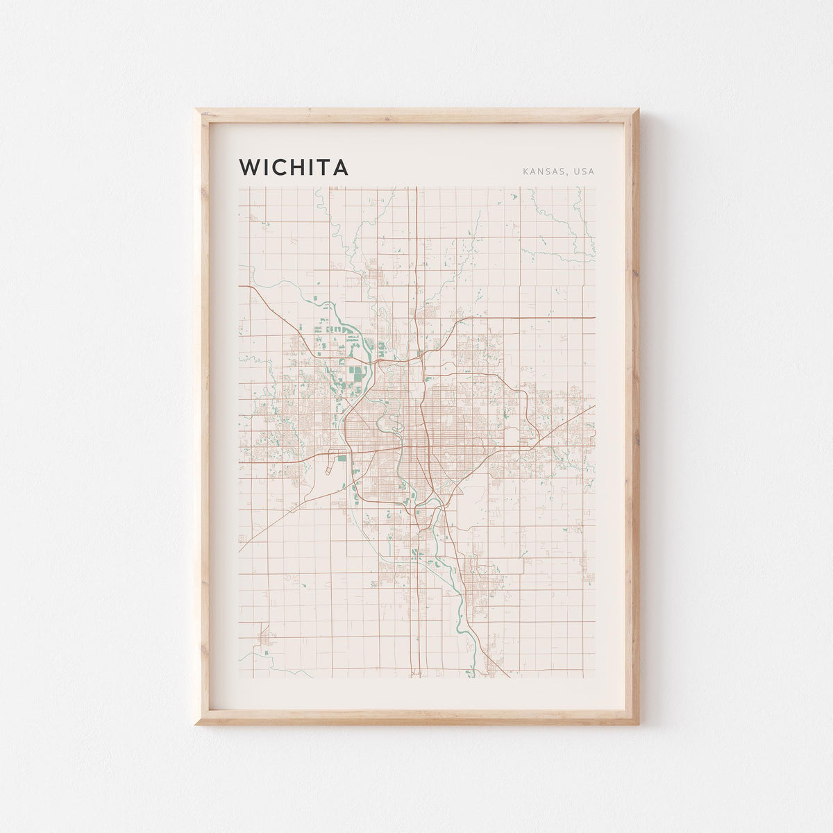 wichita, kansas map poster - image 1