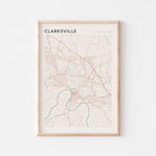 clarksville, tennessee map poster - image 1