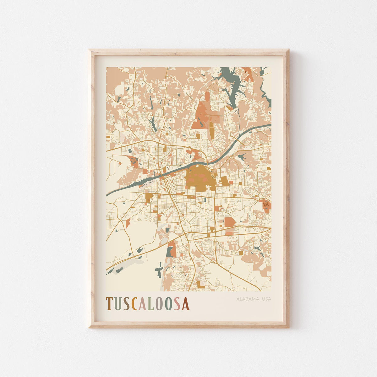 tuscaloosa, alabama map poster - image 1