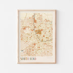 south bend, indiana map poster - image 1
