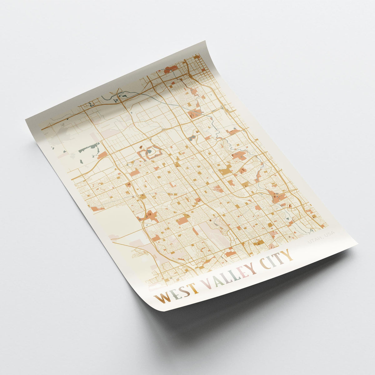 west valley city, utah map poster - image 4