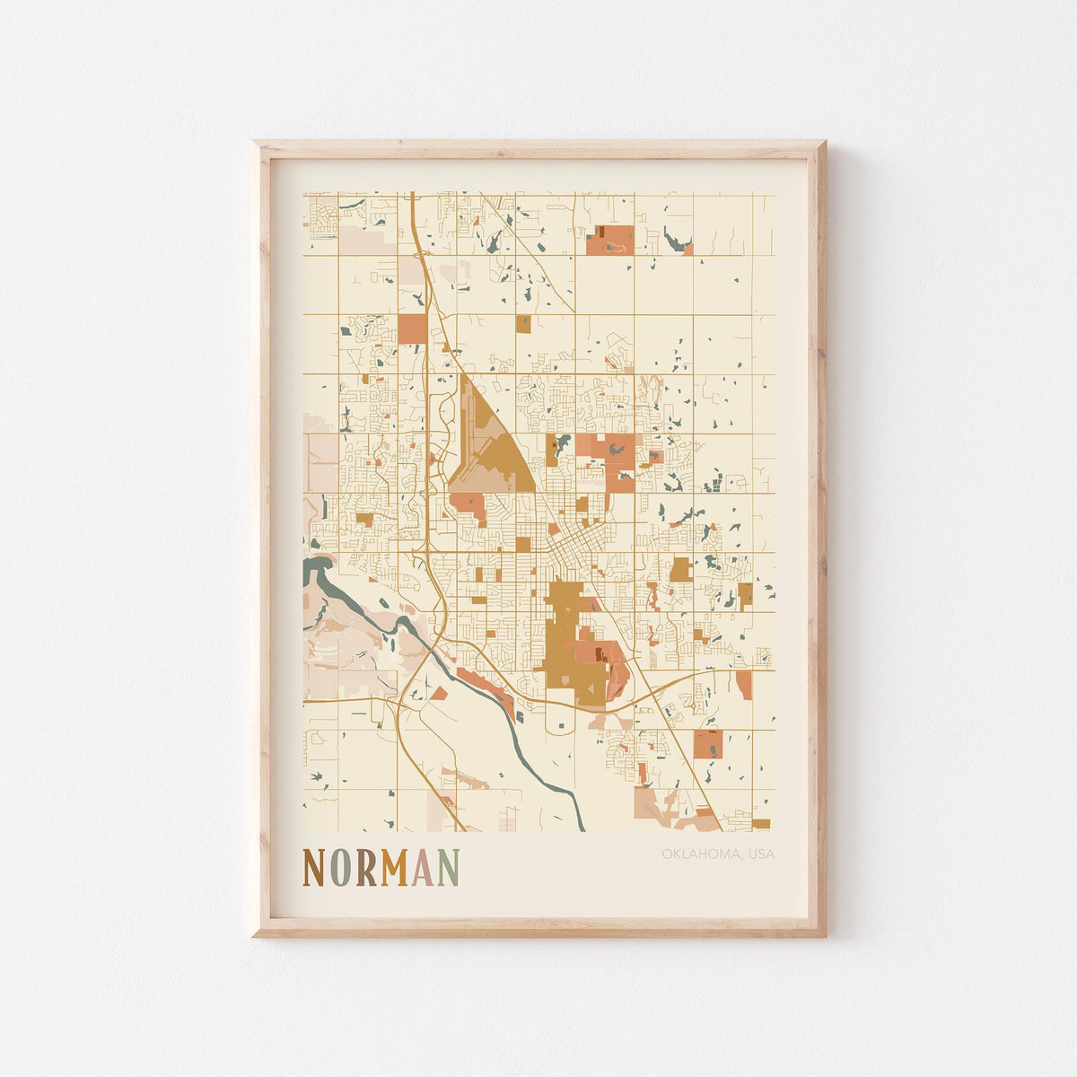 norman, oklahoma map poster - image 1
