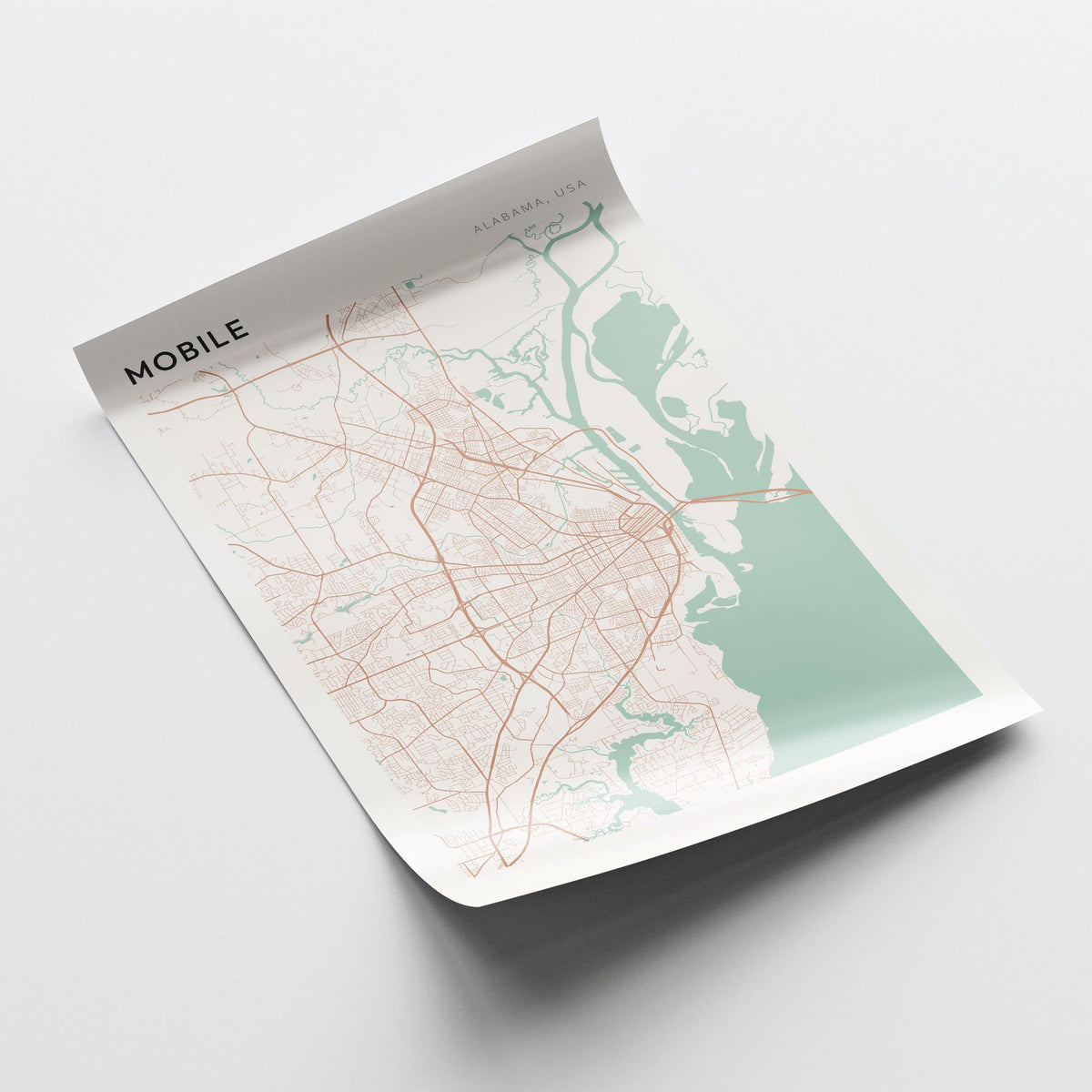 mobile, alabama map poster - image 4