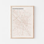 murfreesboro, tennessee map poster - image 1