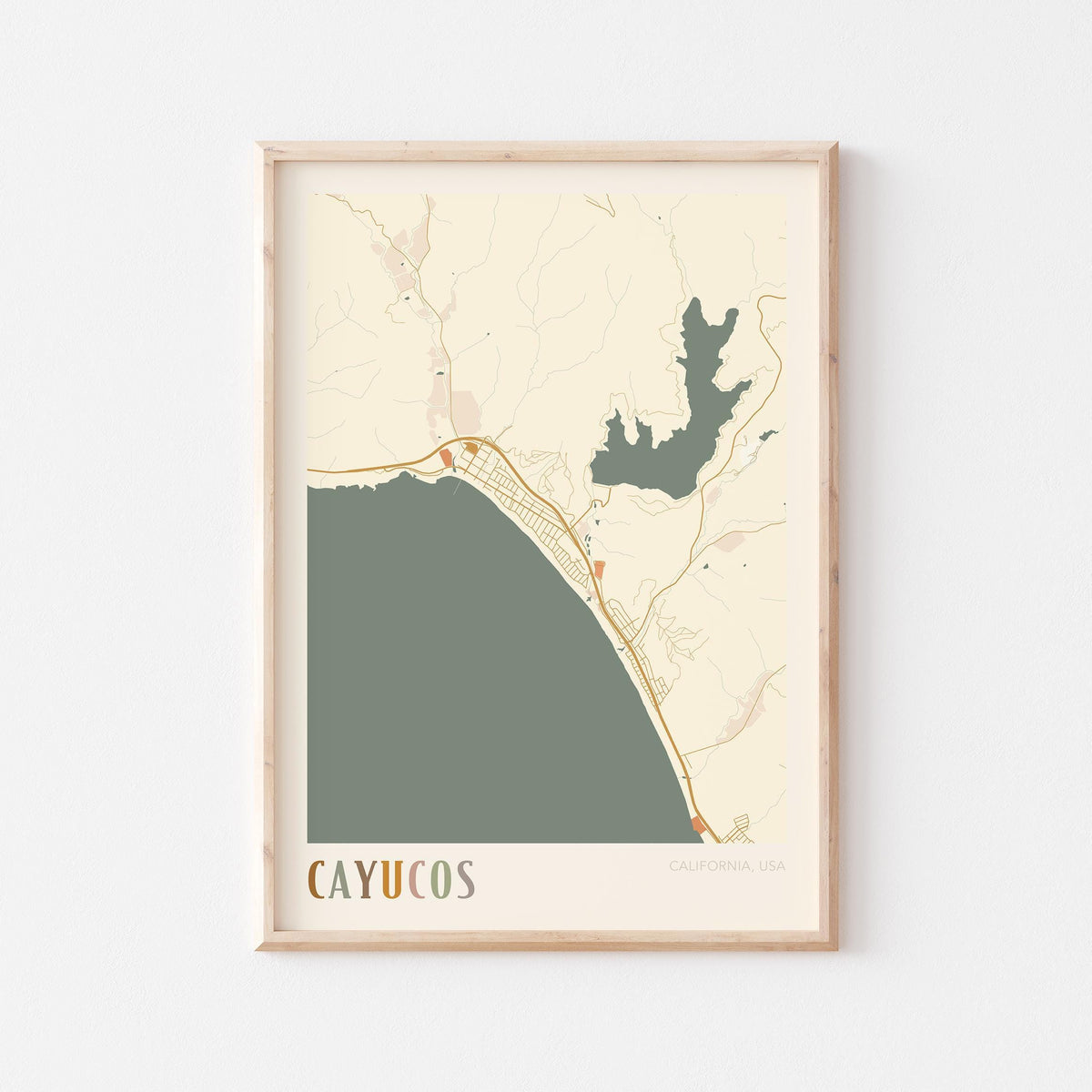 cayucos, california map poster - image 1