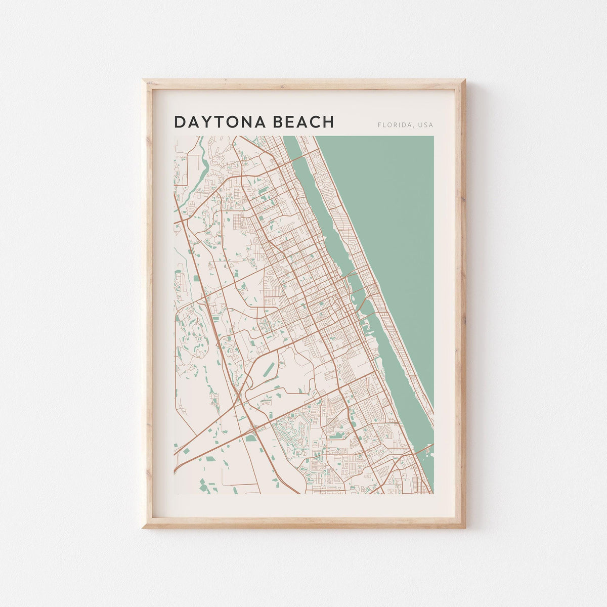daytona beach, florida map poster - image 1