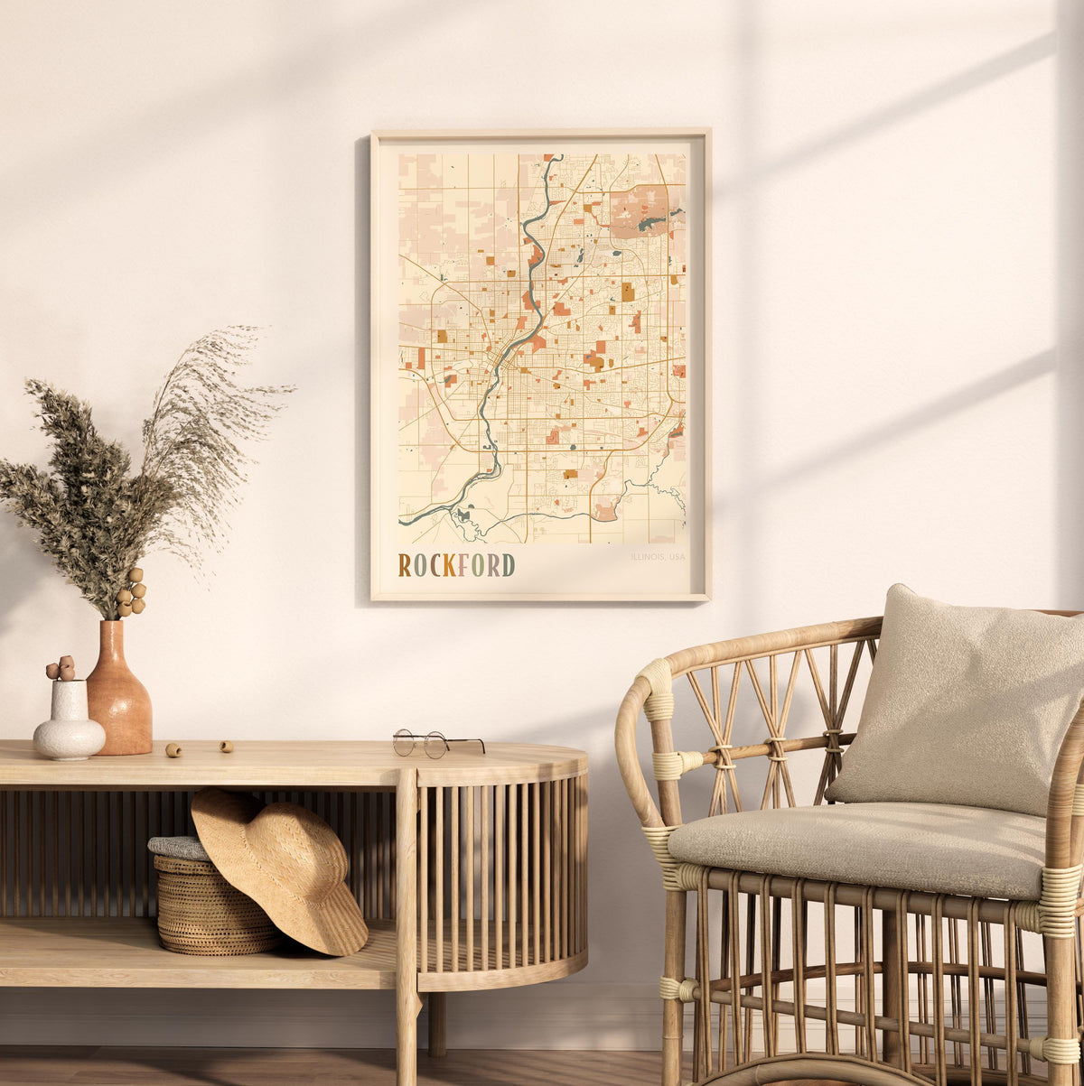 rockford, illinois map poster - image 3