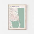 rehoboth beach, delaware map poster - image 1