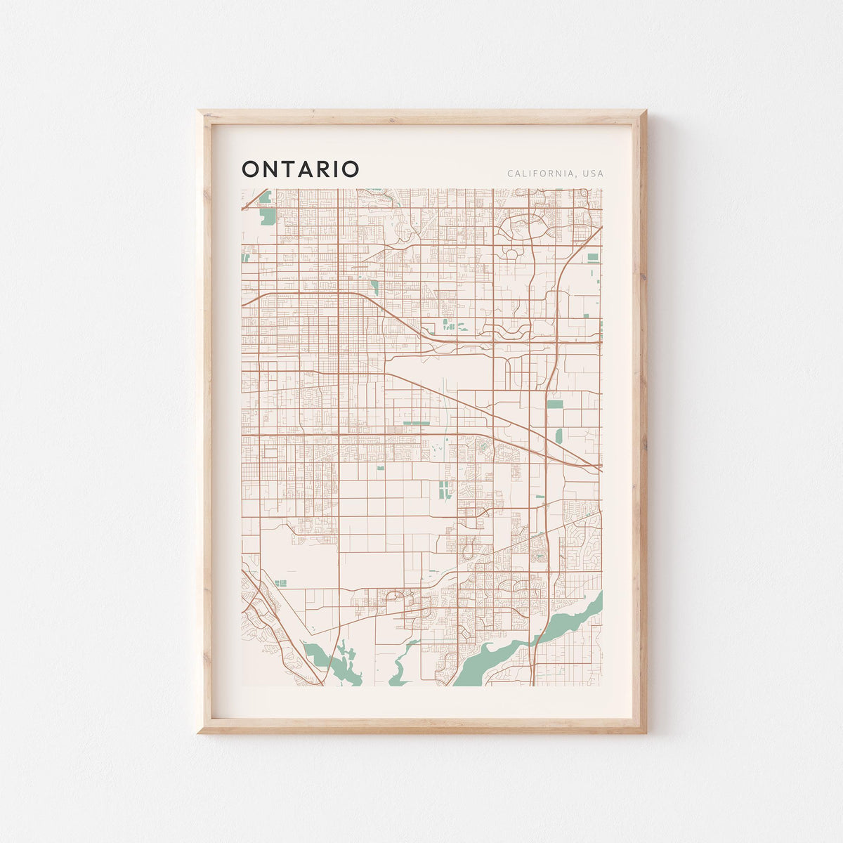 ontario california map poster - image 1