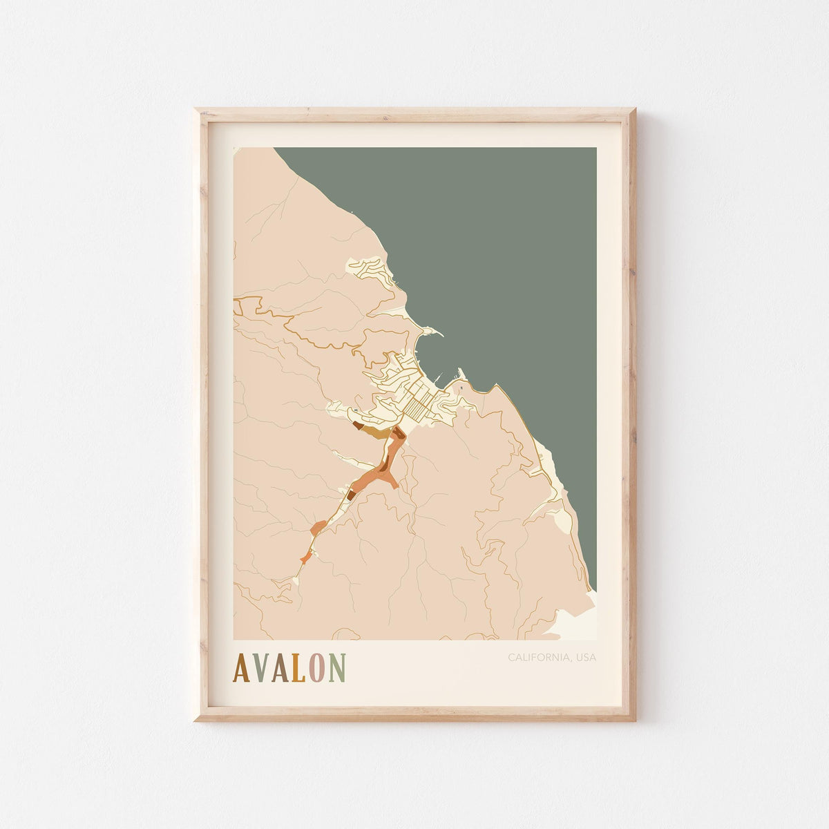 avalon, california map poster - image 1