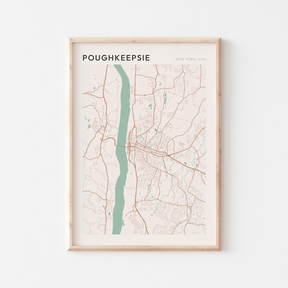 poughkeepsie, new york map poster - image 1