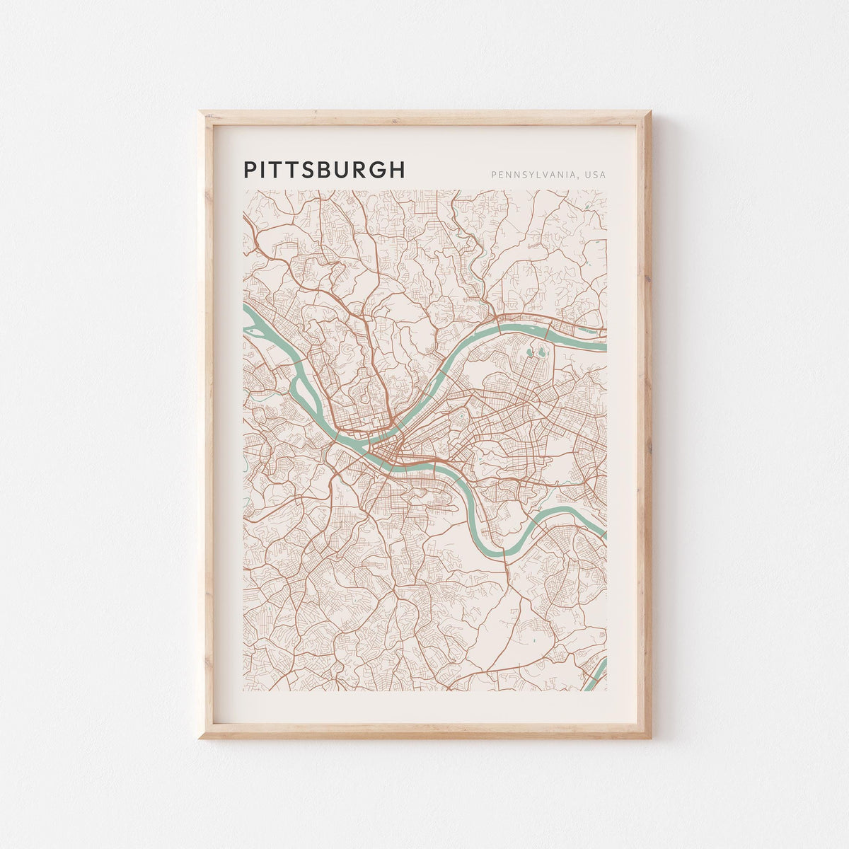pittsburgh, pennsylvania map poster - image 1