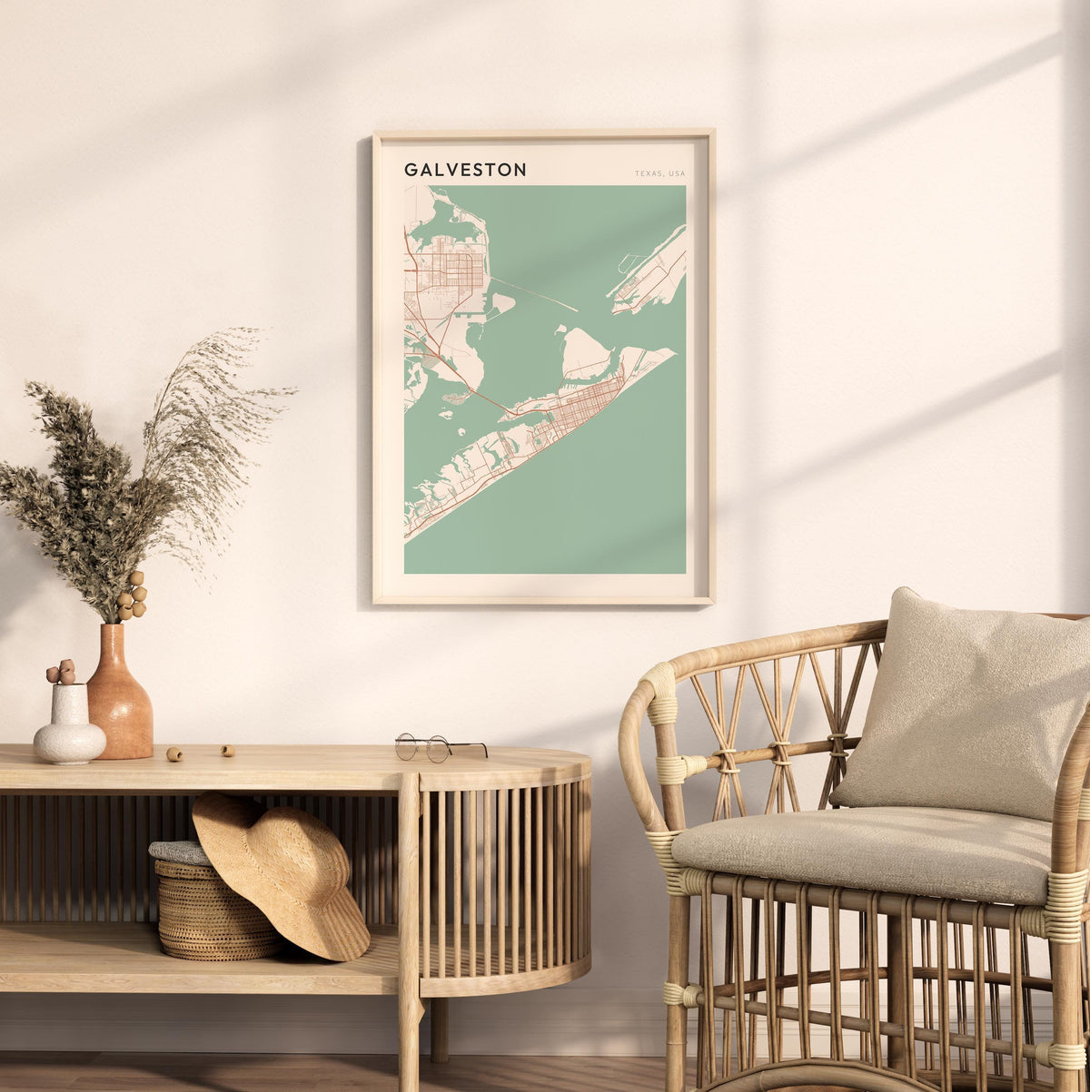 galveston, texas map poster - image 3