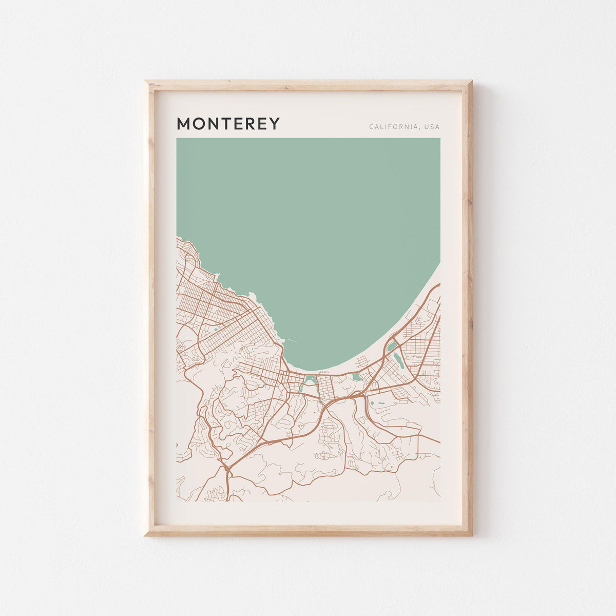 monterey, california map poster - image 1