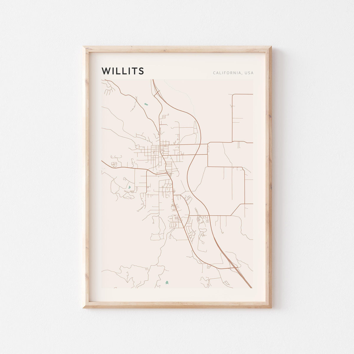 willits, california map poster - image 1