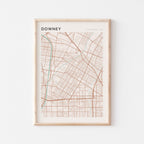 downey, california map poster - image 1