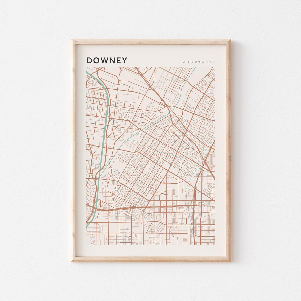 downey, california map poster - image 1