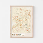 new braunfels, texas map poster - image 1