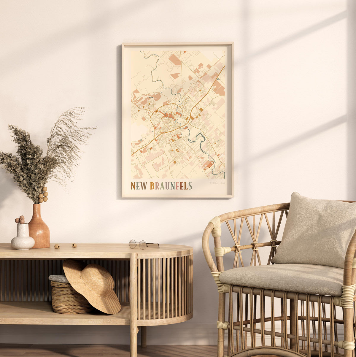 new braunfels, texas map poster - image 3