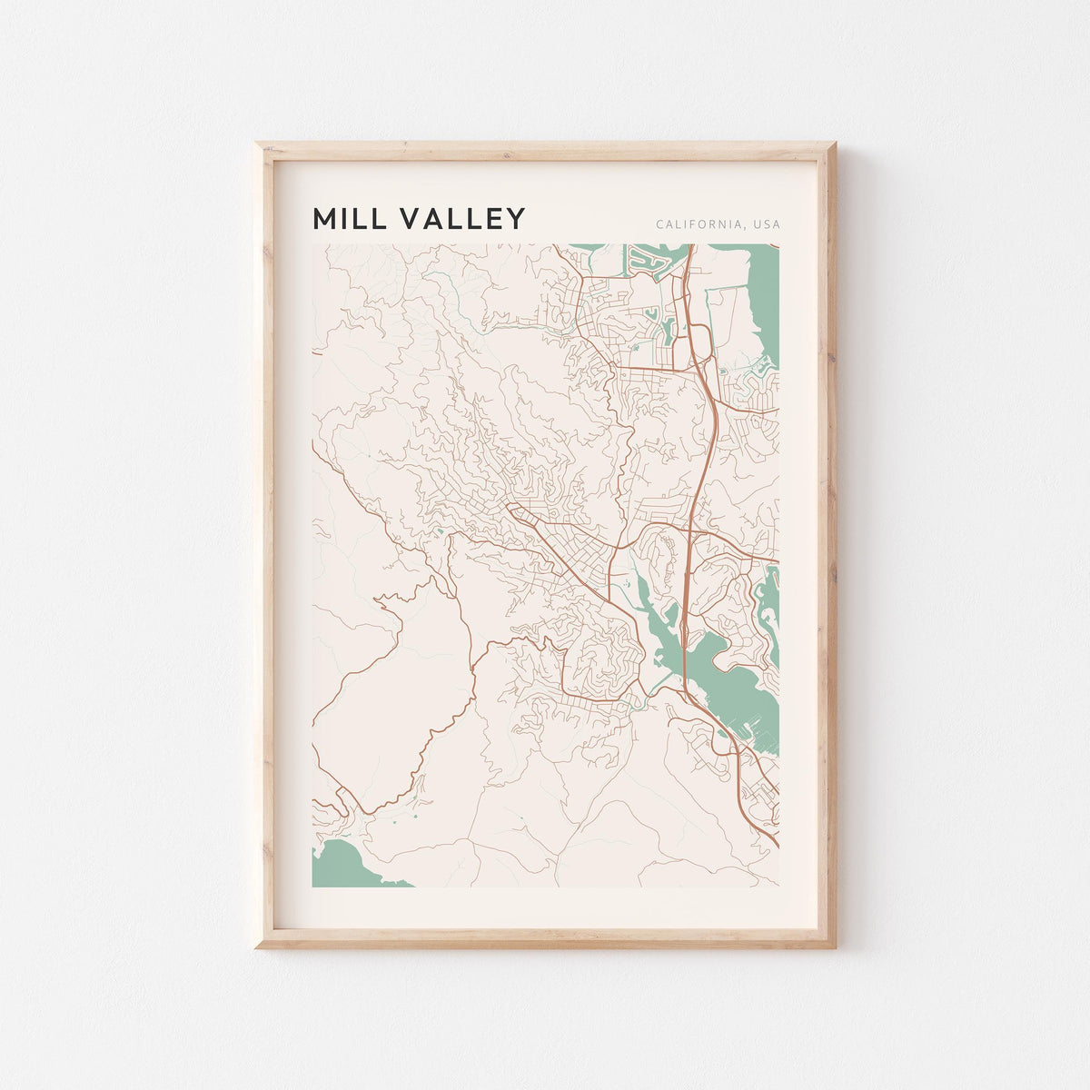 mill valley, california map poster - image 1