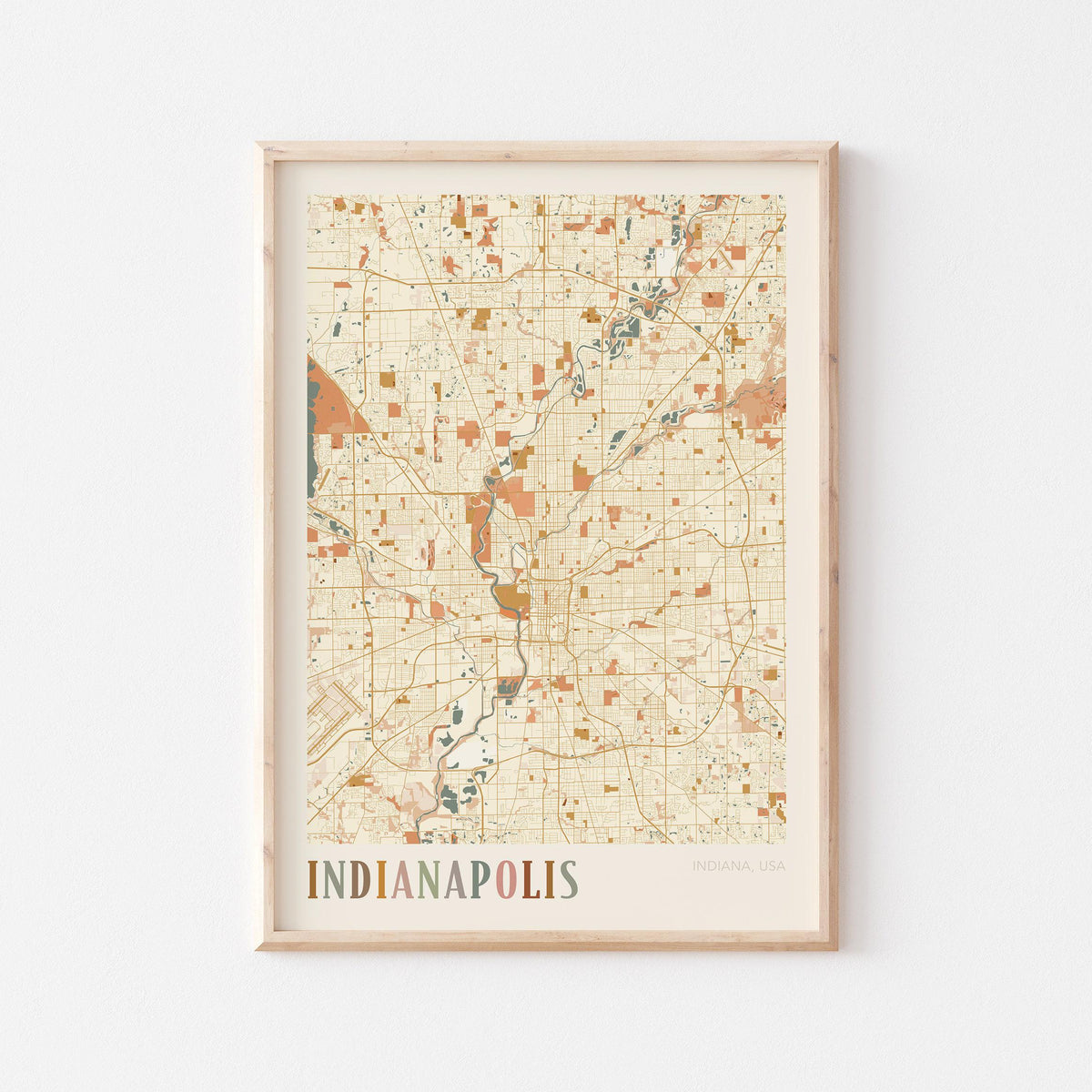 indianapolis, indiana map poster - image 1