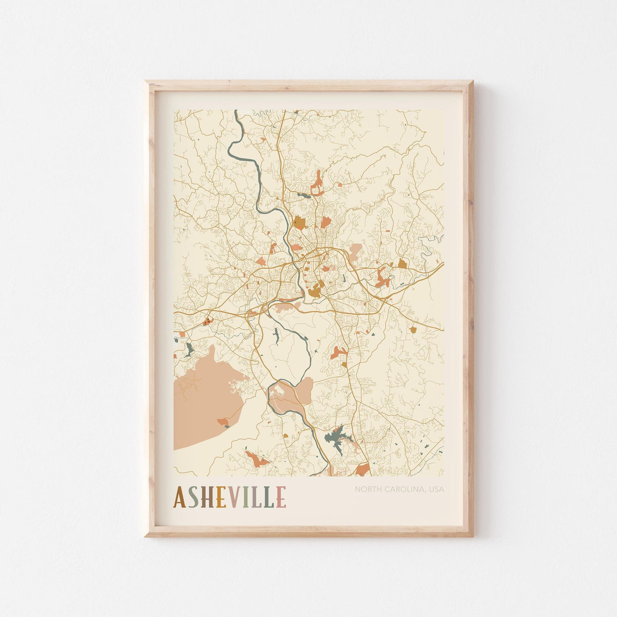 asheville, north carolina map poster - image 1