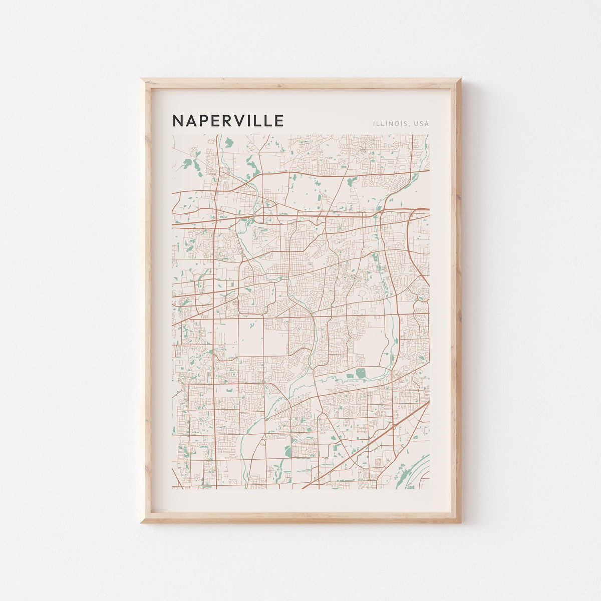 naperville, illinois map poster - image 1
