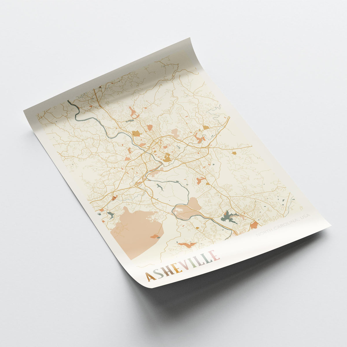 asheville, north carolina map poster - image 4