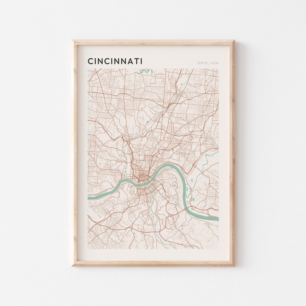 cincinnati, ohio map poster - image 1