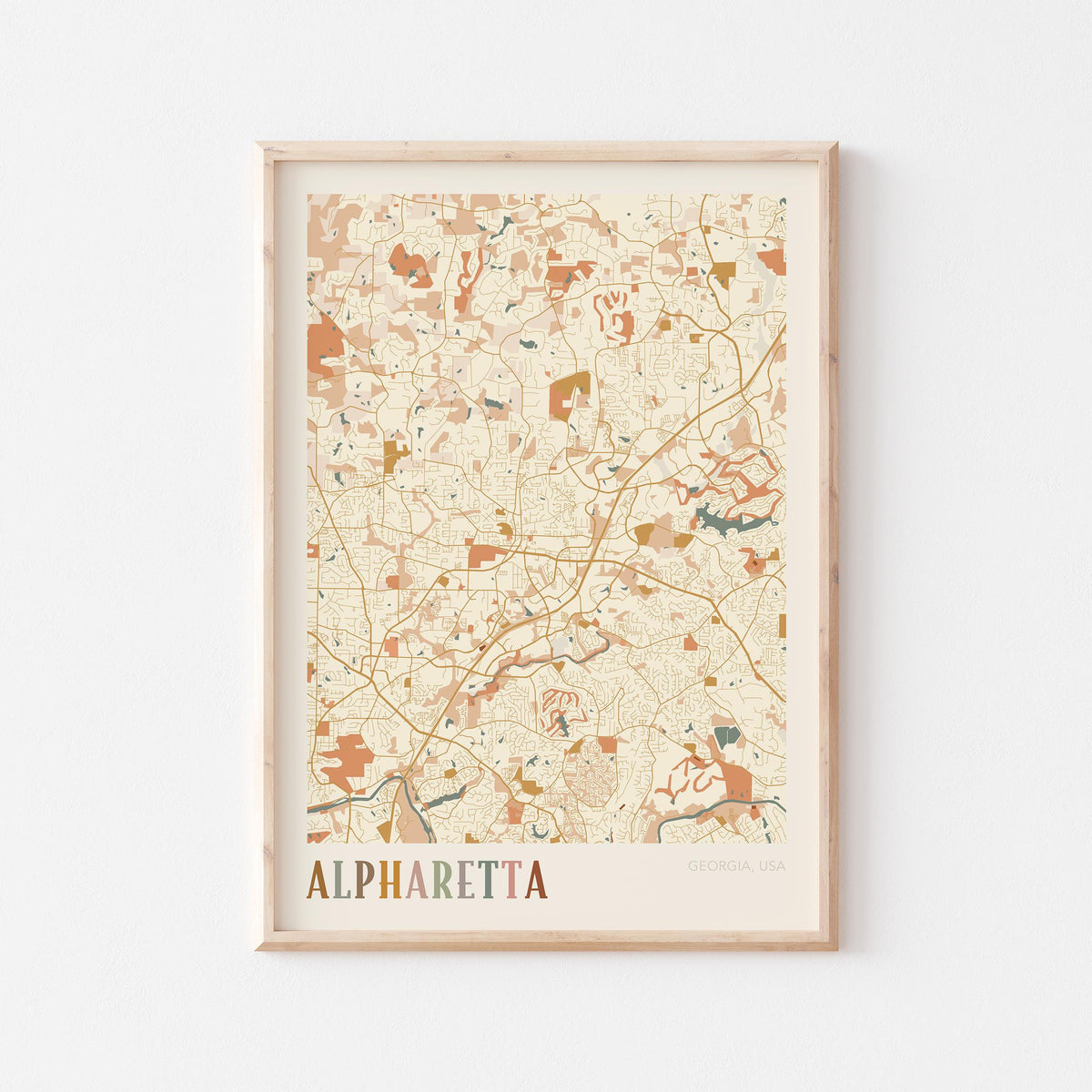 alpharetta, georgia map poster - image 1