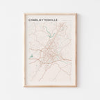charlottesville, virginia map poster - image 1