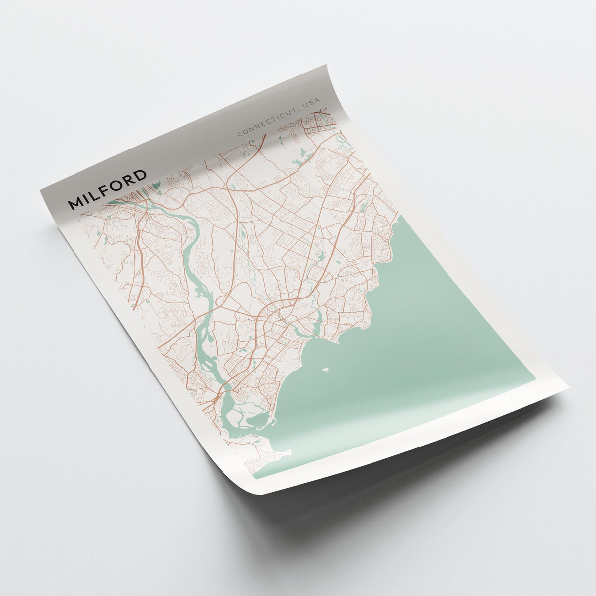 milford, connecticut map poster - image 4
