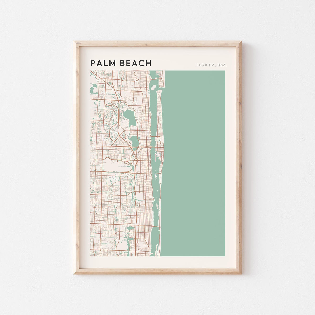 palm beach, florida map poster - image 1