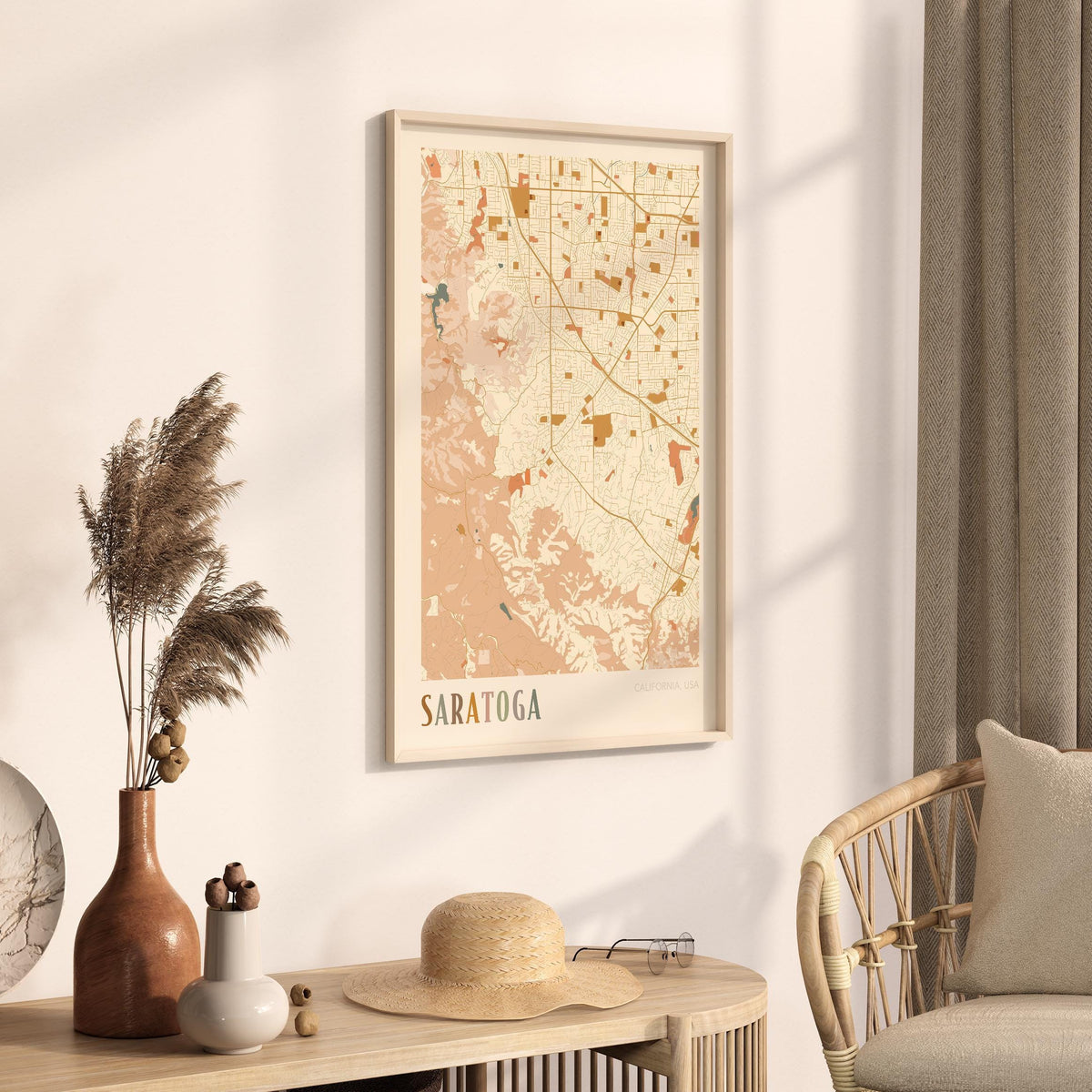 saratoga, california map poster - image 2
