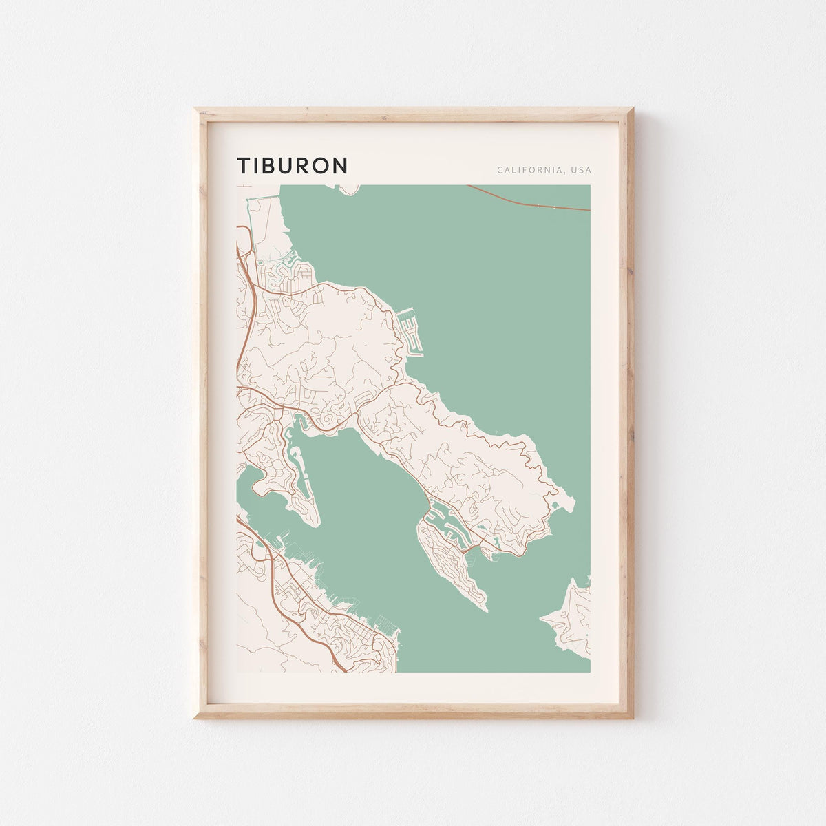 tiburon, california map poster - image 1